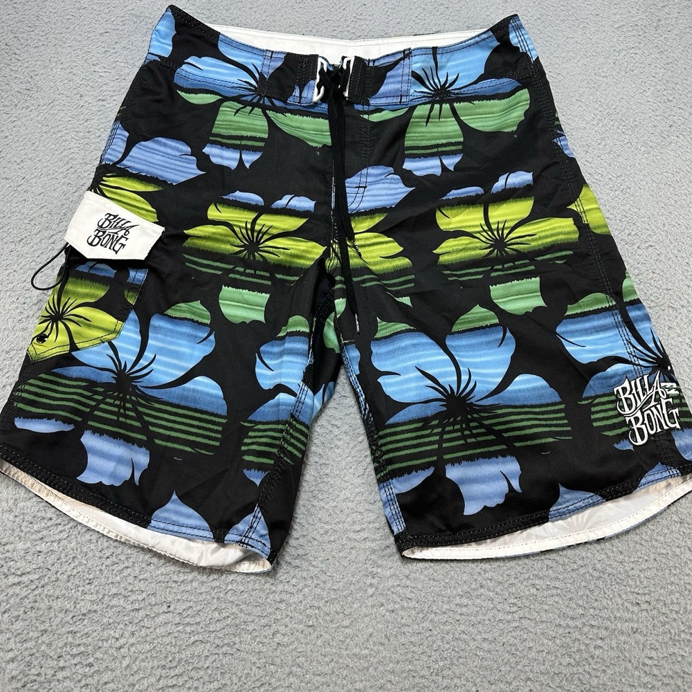 Vintage BillaBong Board Short men's 34 multi-color cargo drawstring loose Floral